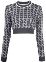 Patou pull en jacquard à coupe crop - Gris - thumbnail