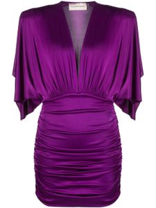 Alexandre Vauthier robe courte froncée à col v - Violet