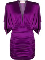 Alexandre Vauthier robe courte froncée à col v - Violet - thumbnail