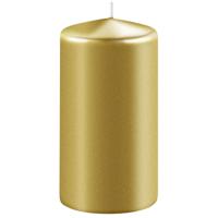 1x Metallic gouden cilinderkaars/stompkaars 6 x 15 cm 58 branduren