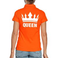 Koningsdag poloshirt Queen oranje voor dames - thumbnail