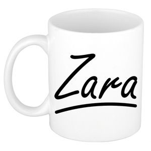 Zara voornaam kado beker / mok sierlijke letters - gepersonaliseerde mok met naam   -