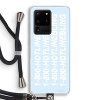 Hotline bling blue: Samsung Galaxy S20 Ultra Transparant Hoesje met koord