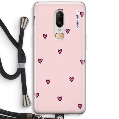 Hartjes: OnePlus 6 Transparant Hoesje met koord