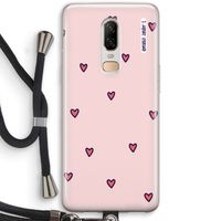 Hartjes: OnePlus 6 Transparant Hoesje met koord