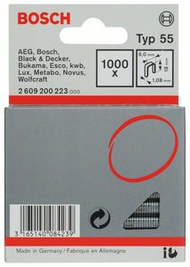 Bosch Accessoires Niet met smalle rug type 55 6 x 1,08 x 18 mm 1000st - 2609200223