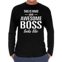 Awesome boss / baas cadeau t-shirt long sleeves heren - thumbnail