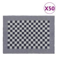 VidaXL Keukendoeken 50 st 50x70 cm katoen blauw en wit VidaXL Keukendoeken 50 st 50x70 cm katoen blauw en wit