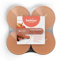 Bolsius geurtheelicht maxi true scents apple cinnamon 8 stuks