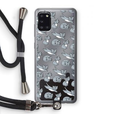 Poezen: Samsung Galaxy A31 Transparant Hoesje met koord