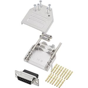 encitech DTZI15-DBCS-K 6355-0079-12 D-sub female connectorset 180 ° Aantal polen: 15 Crimpen 1 stuk(s)