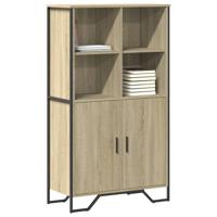 Hoge kast 79,5x35,5x137,5 cm bewerkt hout sonoma eikenkleurig