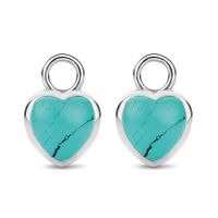 TI SENTO-Milano 9231TQ Oorbedels Hart zilver-kleursteen turquoise 10 x 15 mm