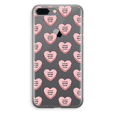 Chicks before dicks: iPhone 8 Plus Transparant Hoesje