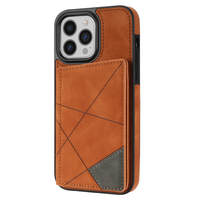 iPhone 15 Pro Max hoesje - Backcover - Pasjeshouder - Portemonnee - Camerabescherming - Stijlvol patroon - TPU - Oranje - thumbnail
