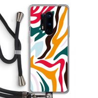 Colored Zebra: OnePlus 8 Pro Transparant Hoesje met koord Colored Zebra: OnePlus 8 Pro Transparant Hoesje met koord
