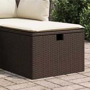 Tuinkruk met kussen 55x55x37 cm poly rattan bruin