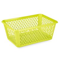 Opbergmand/kastmandje - 6,5 liter - groen - kunststof - 20 x 30 x 11 cm