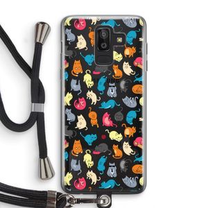 Kleurrijke katten: Samsung Galaxy J8 (2018) Transparant Hoesje met koord