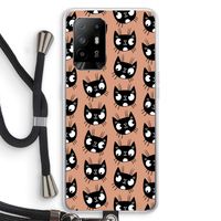 Kat: Oppo A95 5G Transparant Hoesje met koord Kat: Oppo A95 5G Transparant Hoesje met koord