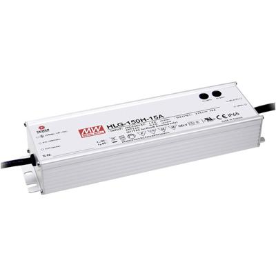 MW Mean Well HLG-150H-12B LED-driver, LED-transformator Constante spanning, Constante stroomsterkte 150 W 12.5 A 6 - 12 V/DC Dimbaar, PFC-schakeling,