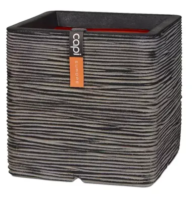 Capi Pot Vierkant Rib NL 40x40 cm - Antraciet
