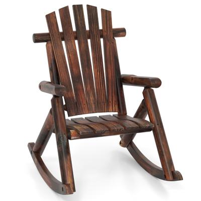 Adirondack Schommelstoel voor Volwassenen Schommelstoel van Massief Hout met Hoge Rugleuning Terrasstoel voor Balkon Tuin en Erf