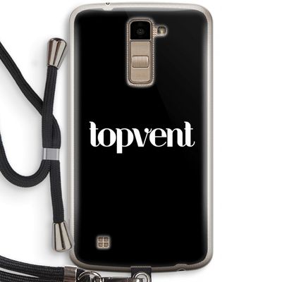 Topvent Zwart: LG K10 (2016) Transparant Hoesje met koord