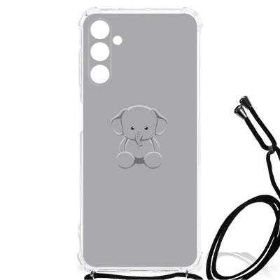 Samsung Galaxy A13 5G | A04s Stevig | Bumper Hoesje | Grijs Baby Olifant Samsung Galaxy A13 5G | A04s Stevig | Bumper Hoesje | Grijs Baby Olifant