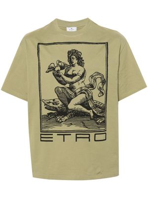 ETRO t-shirt en coton à imprimé graphique - Vert