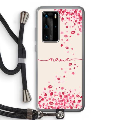 Hartjes en kusjes: Huawei P40 Pro Transparant Hoesje met koord