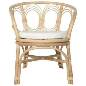 The Living Store Eetkamerstoel Rattan - 72 x 68 x 76 cm - Gebogen rugleuning