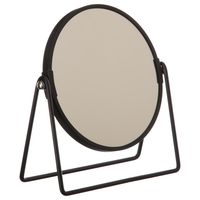 Dubbele make-up spiegel/scheerspiegel op voet 19 x 8 x 21 cm zwart - thumbnail