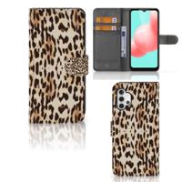 Samsung Galaxy A32 5G | Telefoonhoesje | Met pasjeshouder | Leopard