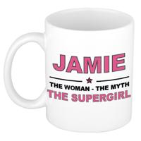 Jamie cadeau mok - Woman Myth Supergirl - naam koffiemok - 300 ml - collega - moederdag