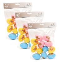 Season Deco Paaseieren in mix kleuren - Paastakken hangdecoraties - 36x stuks - Pasen thema - H6 cm