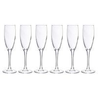 6x stuks Champagneglazen/flutes van 190 ml