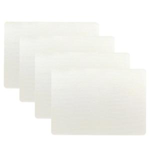 Unique Living placemats Croco lederlook - 4x - 43 x 30 cm - ivoor wit - pvc - tafel onderleggers