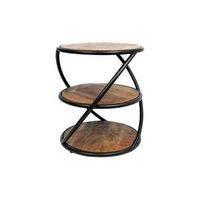 HSM Collection salontafel Tower - bruin/zwart - Ø43 cm
