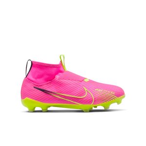 Nike Zoom Mercurial Superfly 9 Pro Veterloze Gras Voetbalschoenen (FG) Kids Felroze Geel Lichtgroen
