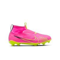 Nike Zoom Mercurial Superfly 9 Pro Veterloze Gras Voetbalschoenen (FG) Kids Felroze Geel Lichtgroen
