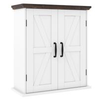 Badkamerwandkast Boerderij-hangkast met 2 Deuren en Verstelbare Planken Opbergkast Boven Het Toilet