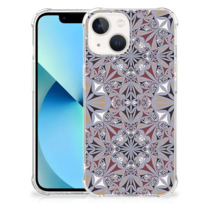 iPhone 13 mini Anti-Shock Hoesje Flower Tiles iPhone 13 mini Anti-Shock Hoesje Flower Tiles