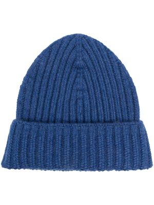 Barrie bonnet en cachemire à design nervuré - Bleu