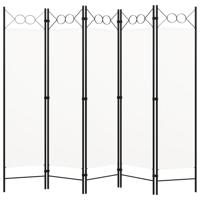 Kamerscherm met 5 panelen 200x180 cm wit