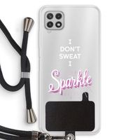 Sparkle quote: Samsung Galaxy A22 4G Transparant Hoesje met koord