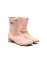 MM6 Maison Margiela Kids bottines en cuir verni à patch logo - Rose