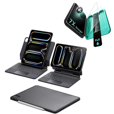 iPad Pro 13ʺ (2025) Bundle Rebound Magnetic Keyboard Case 360 & Armorite Screen Protectors - US Layout-Black