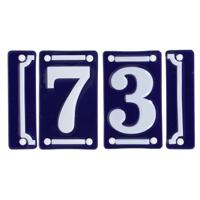 Best for Boots huisnummer 73 - met sierrand - Oudhollands - emaille - blauw/wit