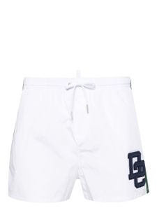 DSQUARED2 short de bain à patch logo - Blanc